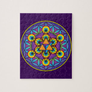 Puzzle Le cube Merkaba de Metatron sur la fleur de la vie