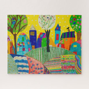 Puzzle Le dessin d'une ville par un enfant