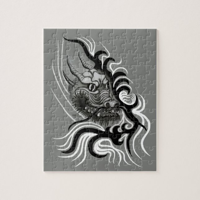 Puzzle Le dragon chinois à la toiture de tatouage (Vertical)