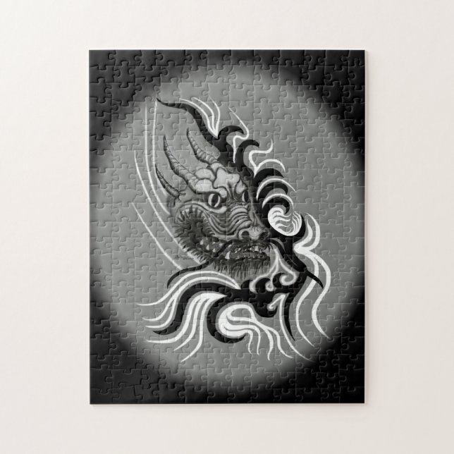 Puzzle Le dragon chinois à la toiture de tatouage (Vertical)