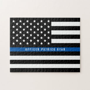 Puzzle Le drapeau américain mince de Blue Line de police