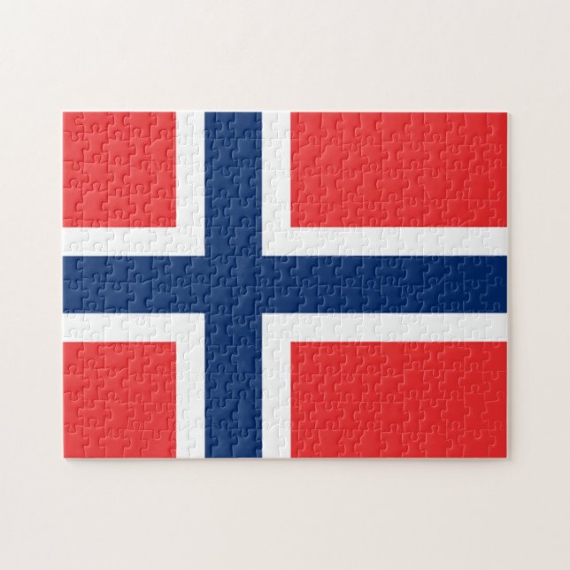 Puzzle Le drapeau de la Norvège - la Scandinavie (Horizontal)