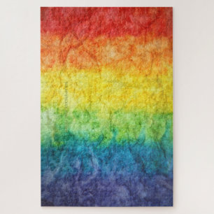 Puzzle Le drapeau tie-dyé de SlipperyJoe arc-en-ciel pres