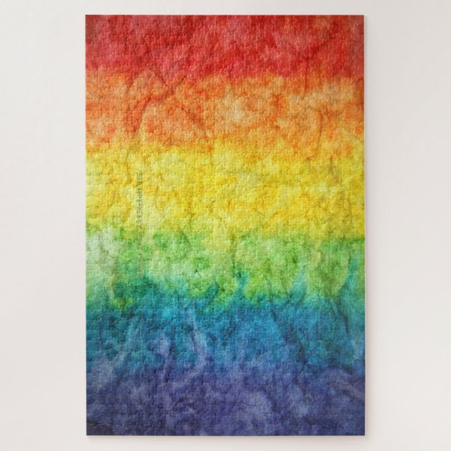 Puzzle Le drapeau tie-dyé de SlipperyJoe arc-en-ciel pres (Vertical)