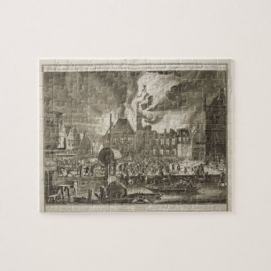 Puzzle Le feu à vieux hôtel de ville, le 17 juillet 165