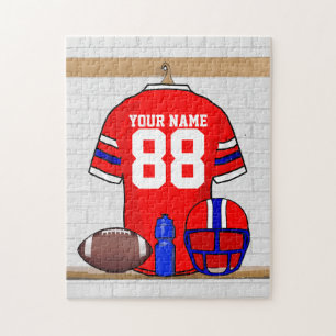 Puzzle Le football bleu blanc rouge personnalisé Jersey