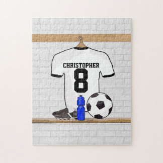 Puzzle Le football Jersey noir blanc personnalisé du