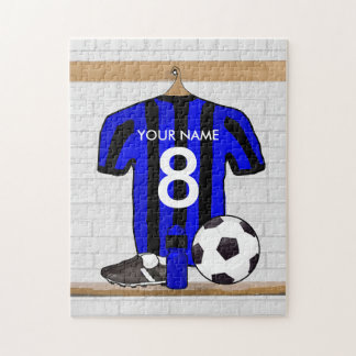 Puzzle Le football Jersey noir et bleu personnalisé du