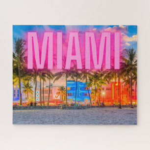Puzzle Le front de mer pittoresque de Neon Miami