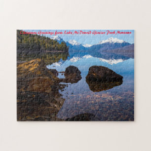 Puzzle Le glacier du lac McDonald Park. Vœux de Noël