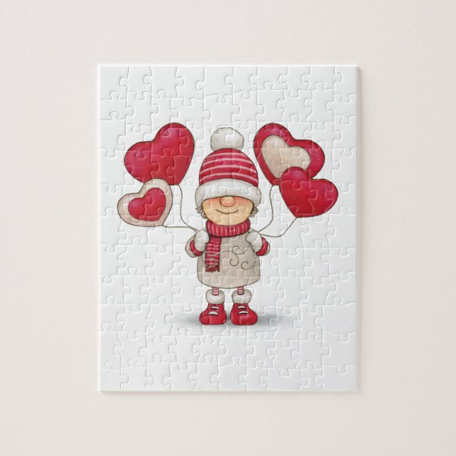 Puzzle Le gnome de la Saint Valentin. (Vertical)
