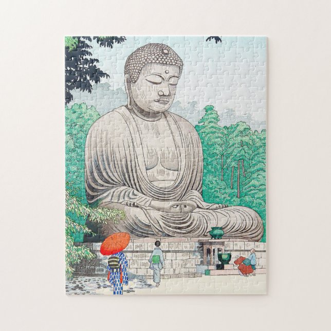 Puzzle Le Grand Bouddha à Kamakura Fujishima Takeji art (Vertical)