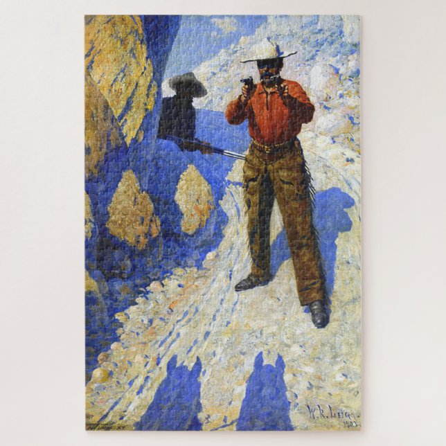Puzzle Le Hold Up (l'embuscade) 1903 William R. Leigh (Vertical)