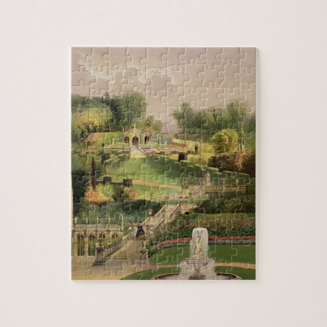 Puzzle Le jardin du côté de colline, château Combe, de 'T (Vertical)