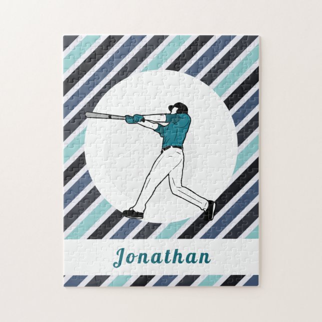Puzzle Le Joueur De Baseball Moderne Stried Son Nom (Vertical)