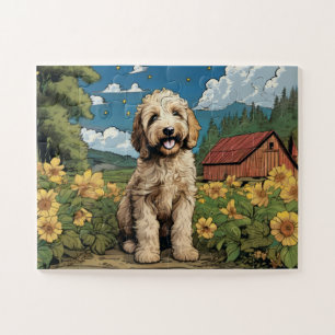 Puzzle Le Labradoodle géant sur la ferme