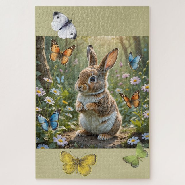 Puzzle Le lapin et les papillons (Vertical)