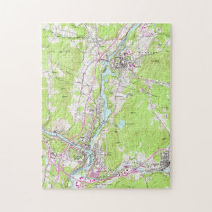 Puzzle Le Liban vintage et Hannovre New Hampshire Map