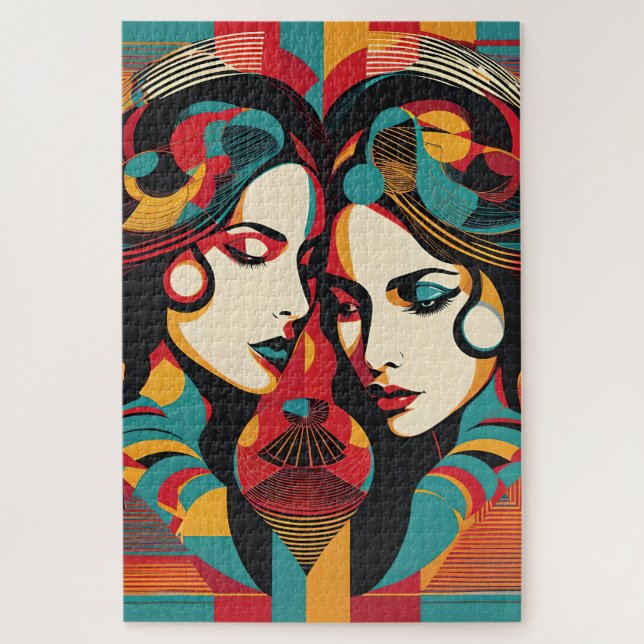 Puzzle Le lien, portraits graphiques en pop art (Vertical)