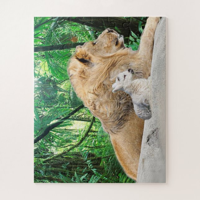 Puzzle Le Lion Est Couché Avec L'Agneau (Vertical)