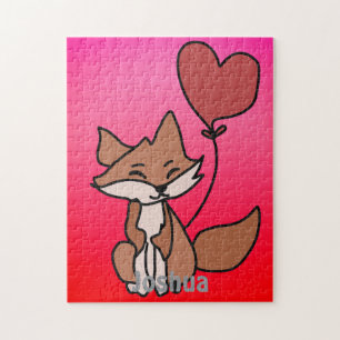 Puzzle Le Lonely Fox et le Heart Balloon   Amour