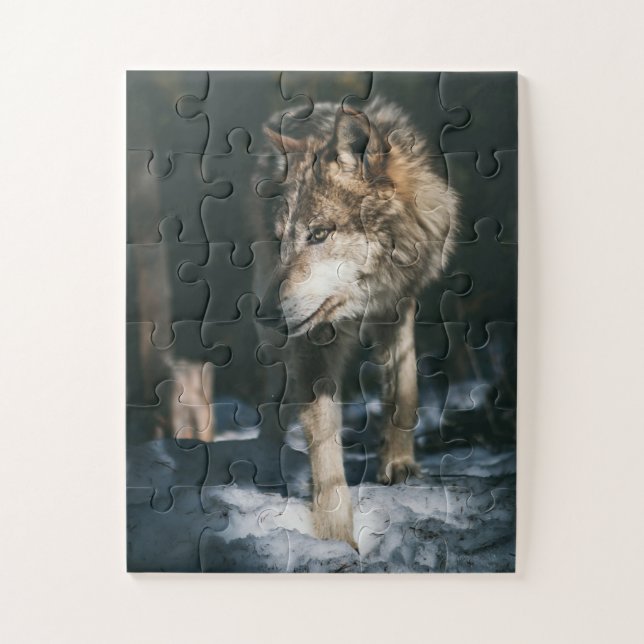 Puzzle Le loup dans l'animal sauvage (Vertical)