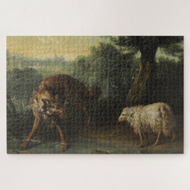 Puzzle Le loup et l'agneau (par Jean-Baptiste Oudry) (Horizontal)