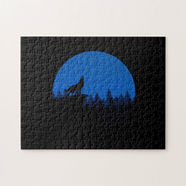 Puzzle Le loup hurle à la lune (Horizontal)