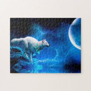 Puzzle Le loup indien et la pleine lune