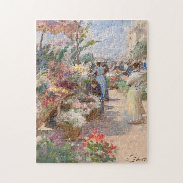 Puzzle Le marché aux fleurs | Victor Gabriel Gilbert (Vertical)
