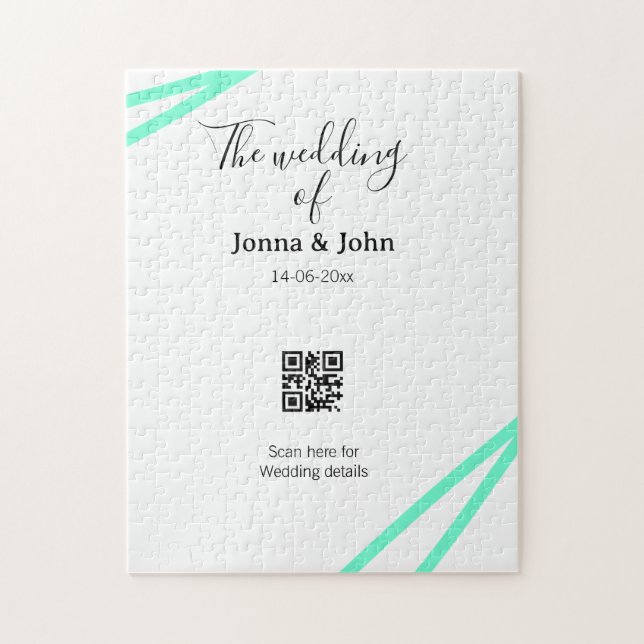 Puzzle Le mariage du nom du couple ajout QR code scan dét (Vertical)