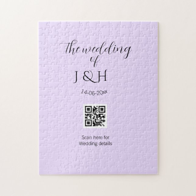 Puzzle Le mariage du nom du couple QR code scan détail (Vertical)