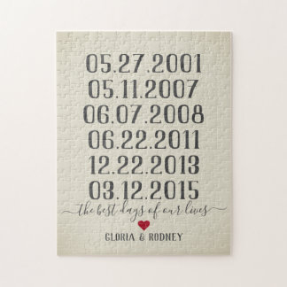 Puzzle Le meilleur jour de notre vie dates spéciales vint