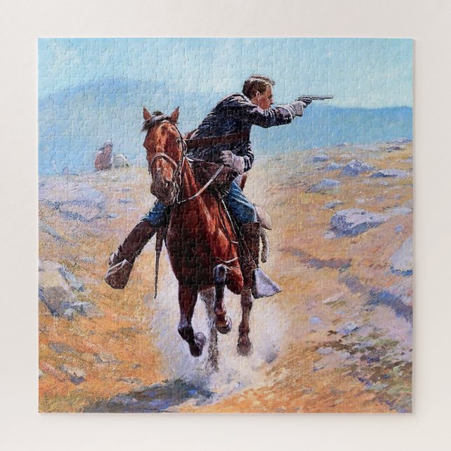 Puzzle « Le messager » Art occidental de Charles Schreyvo (Vertical)