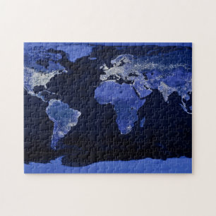 Puzzle Le Monde la Nuit - Carte, Espace
