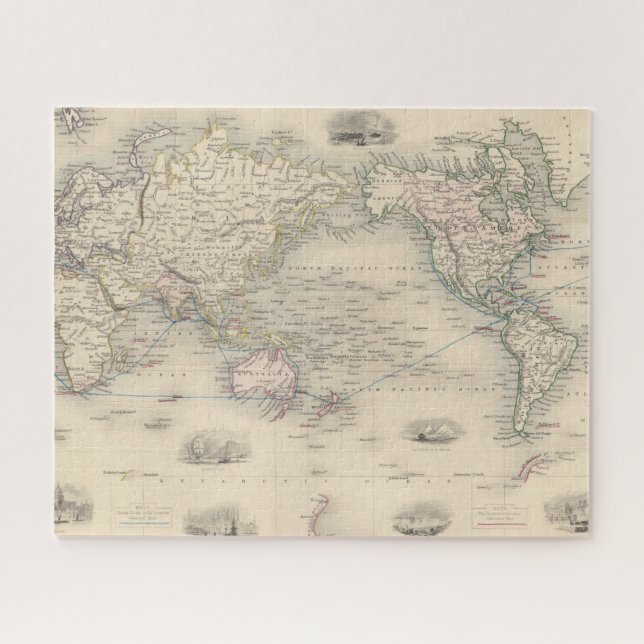 Puzzle Le monde sur la projection du Mercator (Horizontal)