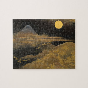 Puzzle Le Mont Fuji au clair de lune - Golden