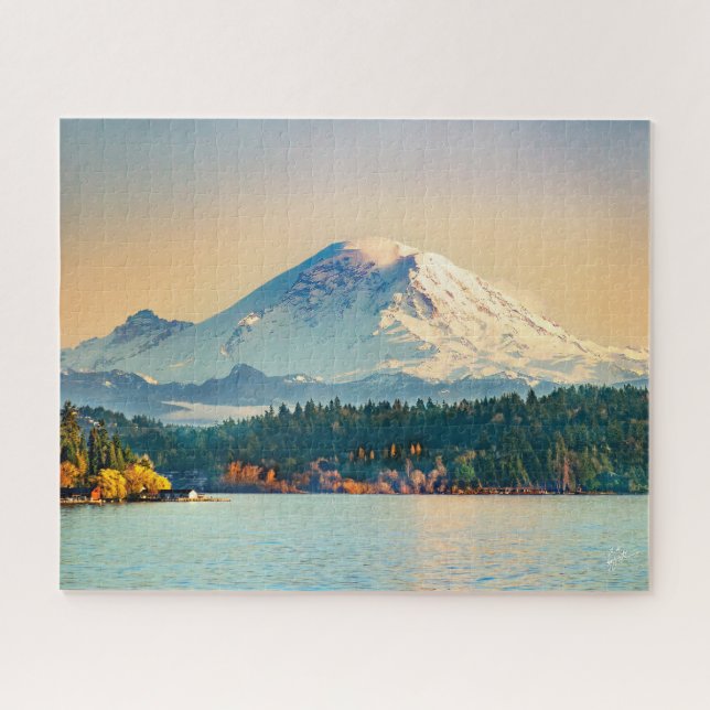 Puzzle Le Mont Rainier Lake Washington Sunset Fine Art (Horizontal)