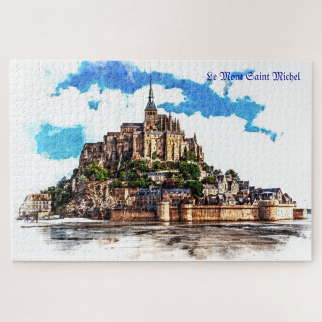 Puzzle Le Mont Saint Michel en Normandie, France. (Horizontal)