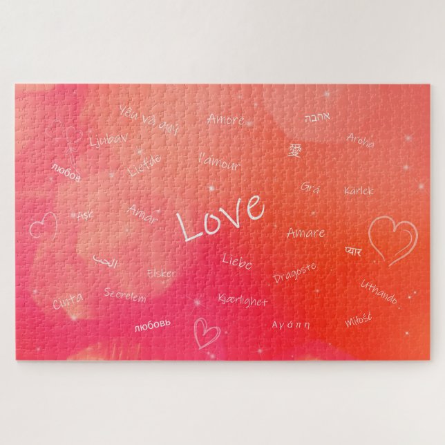 Puzzle Le mot AMOUR dans de nombreuses langues différente (Horizontal)