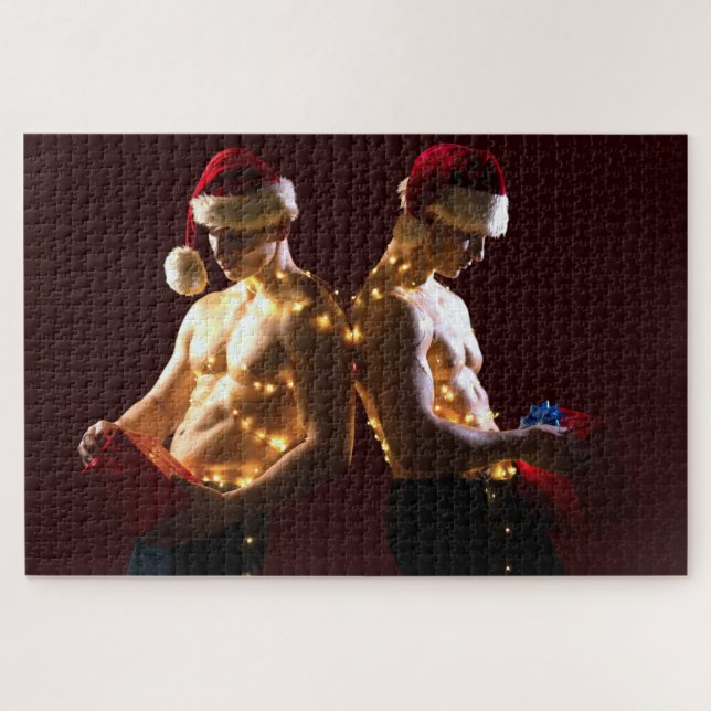 Puzzle Le Noël dos à dos des hommes torse nu de SlipperyJ (Horizontal)