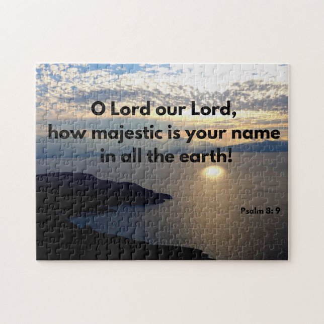 Puzzle Le nom de Dieu est Majestic Psaume 8 Bible Verse (Horizontal)