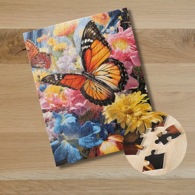 Puzzle Le papillon Monarque dans le jardin (Créateur téléchargé)