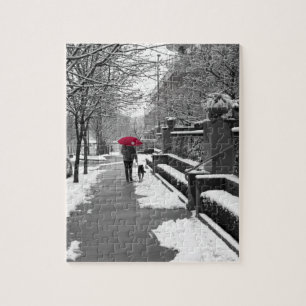 Puzzle Le parapluie rouge