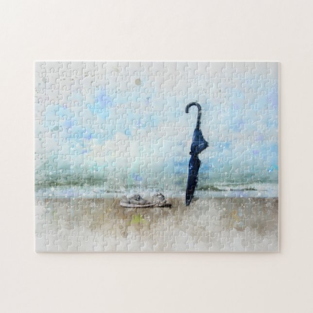 Puzzle Le parasol sur la plage  - (Horizontal)