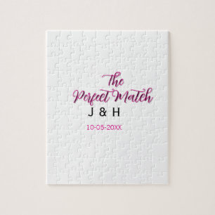 Puzzle Le parfait match rose noir nom date mariage cou