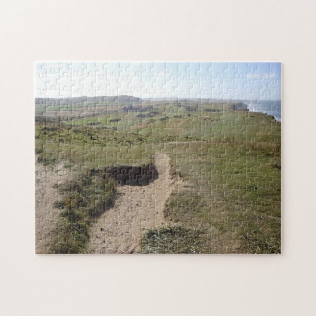 Puzzle Le paysage de bord de la mer avec le sable et (Horizontal)