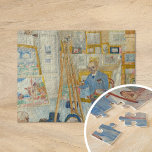 Puzzle Le peintre de squelette | James Ensor<br><div class="desc">The Skeleton Painter (1896) de James Ensor est une oeuvre d'art surréaliste et satirique, avec un squelette symbolisant la mort, engagé dans la peinture. La composition combine un humour foncé et un brossage chaotique et dynamique, caractéristique du style Ensor. Le tableau reflète la fascination de l'artiste pour la mortalité, l'absurde...</div>