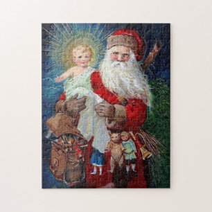 Puzzle Le père noël avec l'enfant du Christ