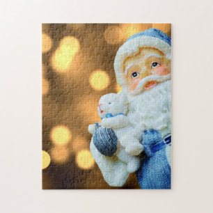 Puzzle Le Père Noël en costume bleu